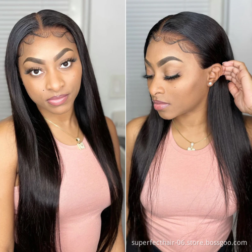 Wholesale Virgin Brazilian 12 Inch-36 Inch Straight Human Hair Wig Transparent Lace Front Wigs 13X4X1 T Part Human Hair Wigs